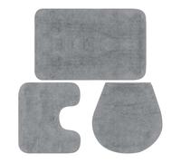 Vidaxl conjunto de alfombrillas de baño de tela 3 piezas gris