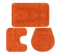 Vidaxl conjunto de alfombrillas de baño de tela 3 piezas naranja