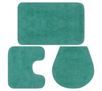 vidaXL Conjunto de alfombrillas de baño de tela 3 piezas turquesa