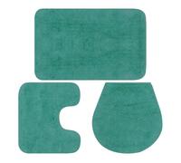 Vidaxl conjunto de alfombrillas de baño de tela 3 piezas turquesa