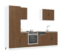 vidaXL Conjunto de armarios de cocina de 7 piezas Porto roble marrón