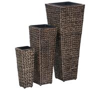 vidaXL Conjunto de arriates 3 piezas jacinto de agua marrón oscuro