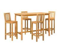 vidaXL Conjunto de Bar al Aire Libre 5 uds. Natural