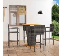 vidaXL Conjunto de bar para jardín 5 piezas gris