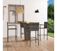 vidaXL Conjunto de bar para jardín 5 piezas gris