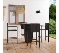 vidaXL Conjunto de bar para jardín 5 piezas negro