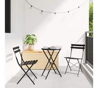 vidaXL Conjunto de Bistro Plegable 3 uds. Antracita Acero