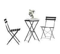 vidaXL Juego de mesa plegable para bistro, 3 piezas, acero color antracita