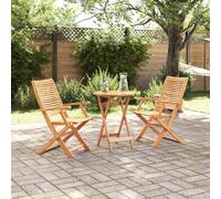 vidaXL Conjunto de Bistro Plegable 3 uds. Marrón