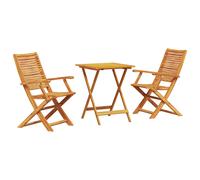 vidaXL Conjunto de Bistro Plegable 3 uds. Marrón