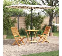 vidaXL Conjunto de Bistro Plegable 3 uds. Marrón