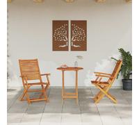 vidaXL Conjunto de Bistro Plegable 3 uds. Marrón