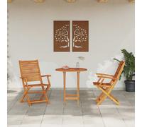 vidaXL Conjunto de Bistro Plegable 3 uds. Marrón