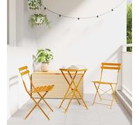 vidaXL Conjunto de Bistro Plegable 3 uds. Mostaza Acero