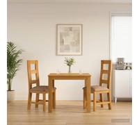 vidaXL Conjunto de comedor 3 uds. Gris Madera de Roble Sólido