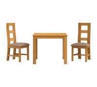 vidaXL Conjunto de Comedor 3 uds. Gris Madera de Roble Sólido