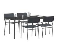 vidaXL Conjunto de Comedor 5 uds. Antracita Acero