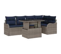 vidaXL Conjunto de Comedor 6 uds. Gris Poliratán