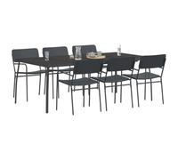 vidaXL Juego de mesa y sillas para comedor, 7 piezas, acero color antracita