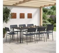 vidaXL Conjunto de Comedor 9 uds. Antracita Acero