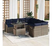 vidaXL Conjunto de comedor 9 uds. Gris