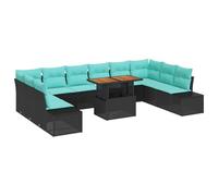 vidaXL Conjunto de Comedor de Jardín 11 uds. 10-Número de plazas | Fácil de cambiar y personalizar, Hecho de ratán y acero fuertes, Perfecto para exteriores, viene con fundas protectoras