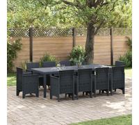 vidaXL Conjunto de Comedor de Jardín 11 uds. Antracita Polipropileno