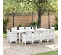 vidaXL Conjunto de Comedor de Jardín 11 uds. Blanco Polipropileno