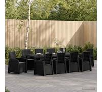 vidaXL Conjunto de Comedor de Jardín 11 uds. Gris Antracita PP