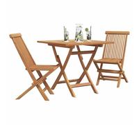 vidaXL Conjunto de Comedor de Jardín 3 pcs Marrón, Juego de Comedor de Aluminio para jardín y terraza, Muebles Modernos, reunión al Aire Libre con Madera de Acacia