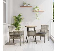 vidaXL Conjunto de Comedor de Jardín 3 uds. Gris ratán sintético