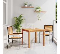 vidaXL Conjunto de Comedor de Jardín 3 uds. Negro