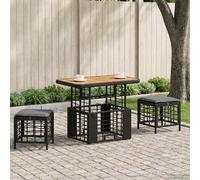 vidaXL Conjunto de Comedor de Jardín 3 uds. Negro y Gris