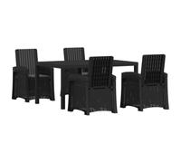 vidaXL Conjunto de Comedor de Jardín 5 uds. Gris Antracita PP
