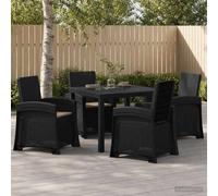 vidaXL Conjunto de Comedor de Jardín 5 uds. Gris Antracita y Topo PP