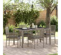 vidaXL Conjunto de Comedor de Jardín 5 uds. Gris ratán sintético
