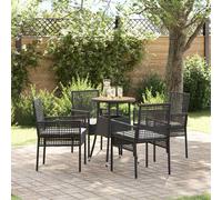 vidaXL Conjunto de Comedor de Jardín 5 uds. Negro ratán sintético