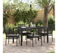 vidaXL Conjunto de Comedor de Jardín 5 uds. Negro ratán sintético