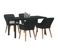 vidaXL Conjunto comedor jardín Elegante 5 piezas ratán sintético negro resistente a la intemperie