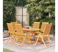 vidaXL Conjunto de comedor de jardín 7 piezas madera maciza de teca