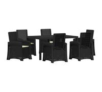vidaXL Conjunto de Comedor de Jardín 7 uds. Antracita y Crema PP