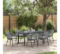 vidaXL Conjunto de Comedor de Jardín 7 uds. Gris ratán sintético