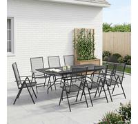 vidaXL Conjunto de Comedor de Jardín 9 uds. Gris antracita