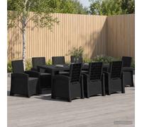 vidaXL Conjunto de Comedor de Jardín 9 uds. Gris antracita PP