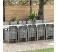 vidaXL Conjunto de comedor de jardín con cojines 17 uds. Gris Claro PP