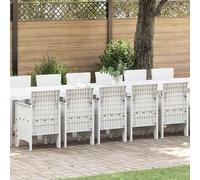 vidaXL Conjunto de comedor de jardín con cojines 17 uds. PP