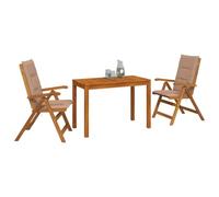 vidaXL Conjunto de Comedor de jardín de 3 Piezas 3 uds. Natural