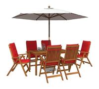 vidaXL Conjunto de Comedor de jardín de 7 Piezas Natural
