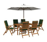 vidaXL Conjunto de Comedor de jardín de 7 Piezas Natural