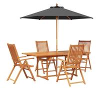 vidaXL Conjunto de Comedor Exterior con Parasol 6 uds.